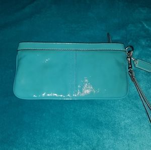Teal Coach wristlet